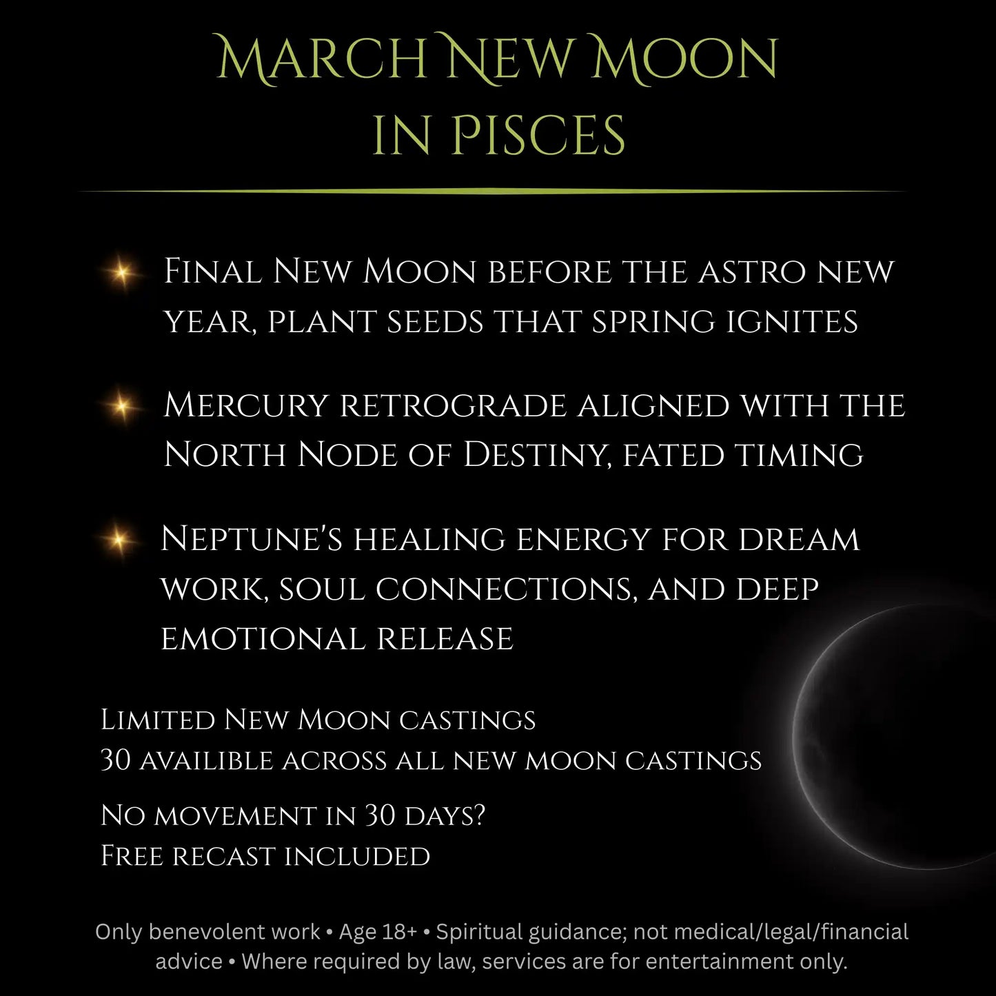 March New Moon Notice Me Attraction Spell