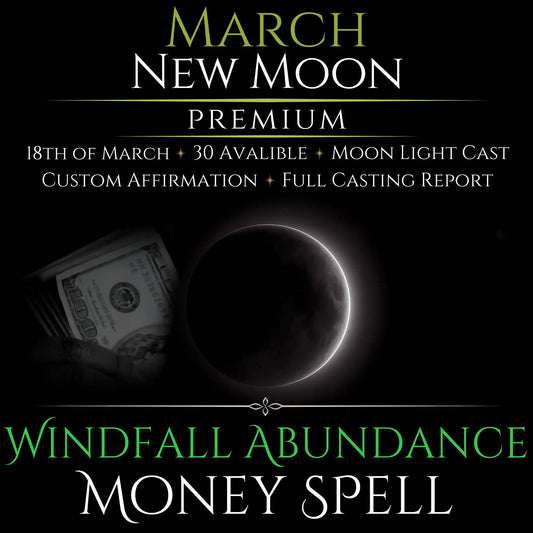 March New Moon Windfall Abundance Money Spell