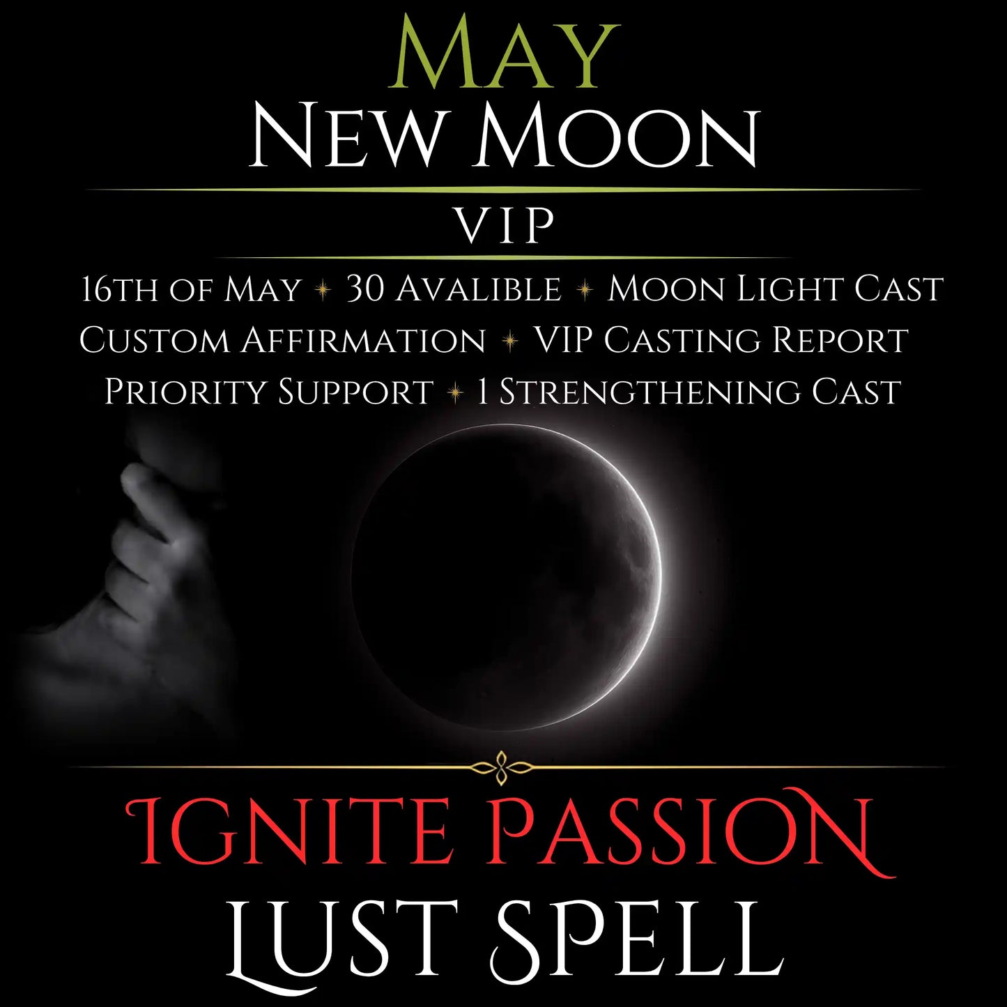 May New Moon Ignite Passion Lust Spell