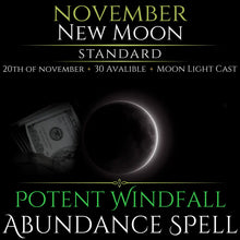 November New Moon Potent Windfall Abundance Spell