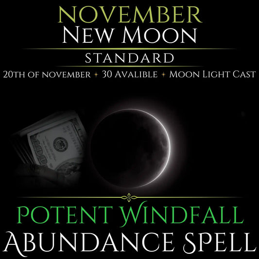 November New Moon Potent Windfall Abundance Spell