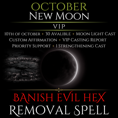 October New Moon Banish Evil Hex Removal Spell