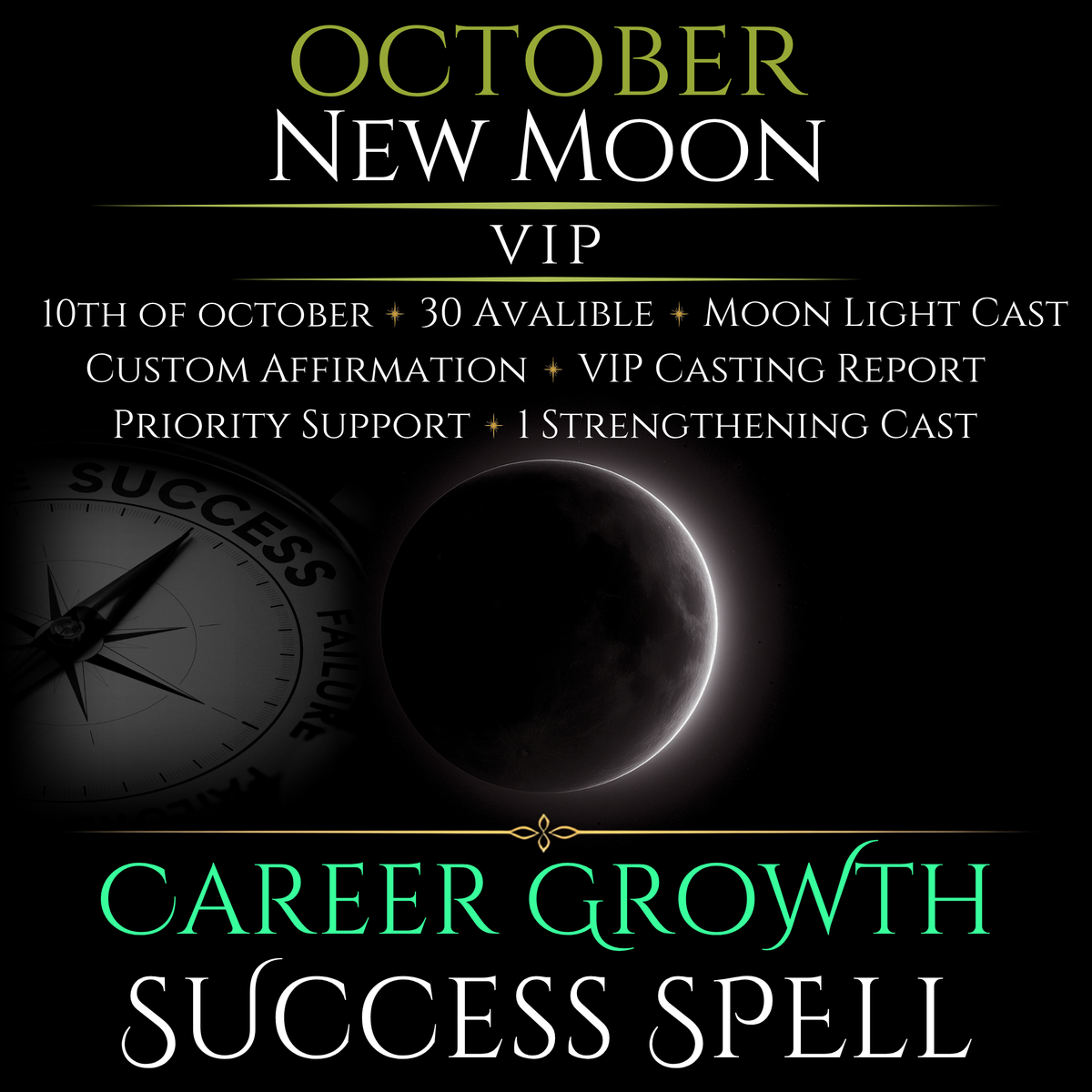 October New Moon Career Growth Success Spell