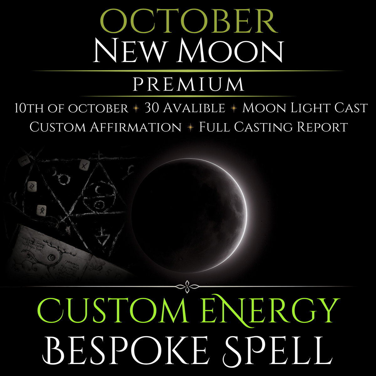 October New Moon Custom Energy Bespoke Spell
