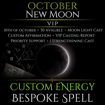 October New Moon Custom Energy Bespoke Spell
