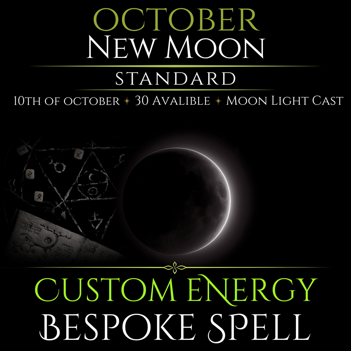 October New Moon Custom Energy Bespoke Spell