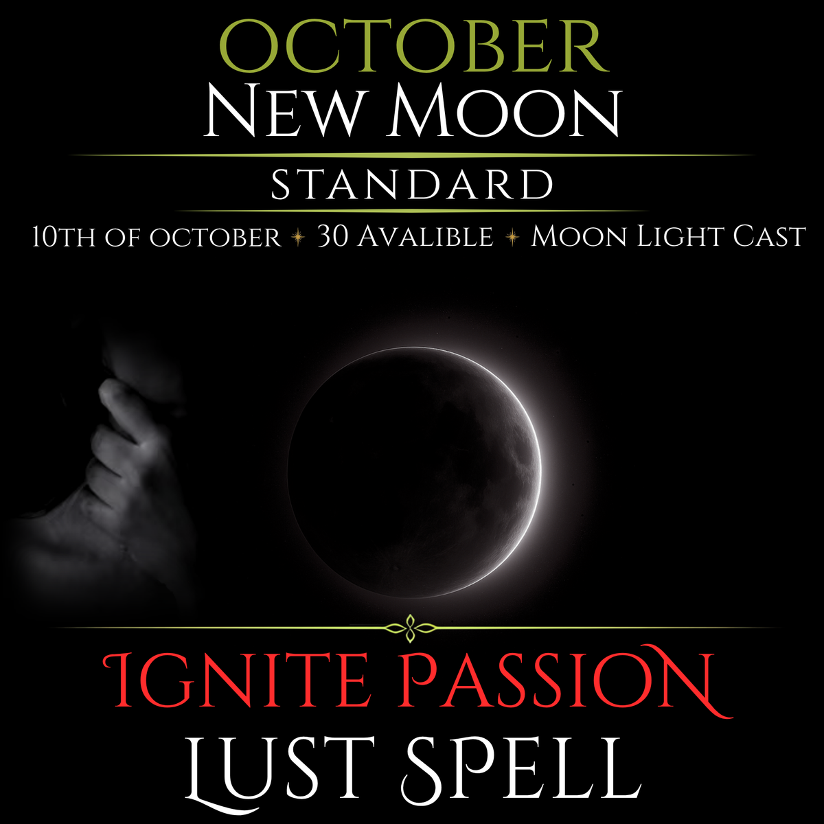 October New Moon Ignite Passion Lust Spell