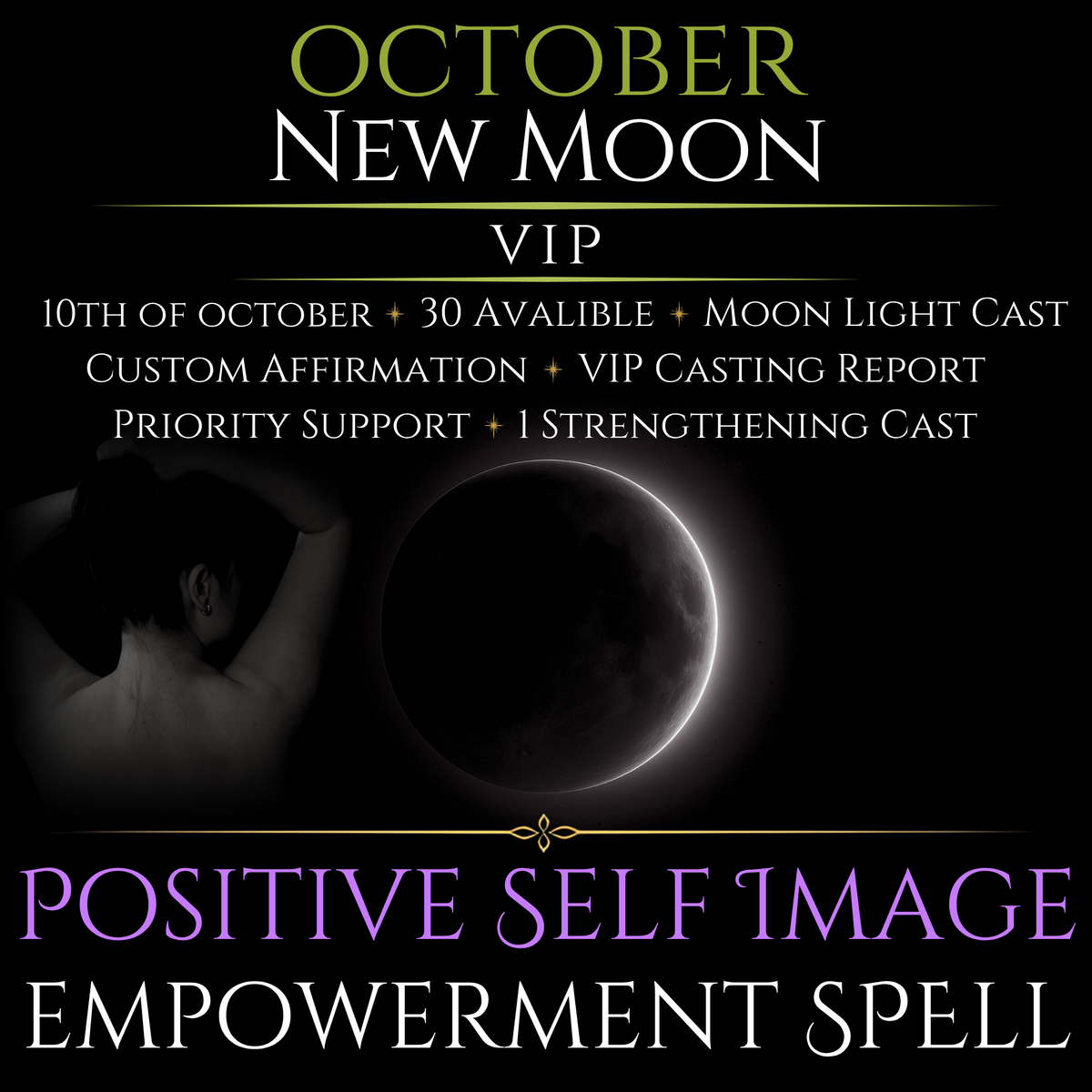October New Moon Positive Self Image Empowerment Spell