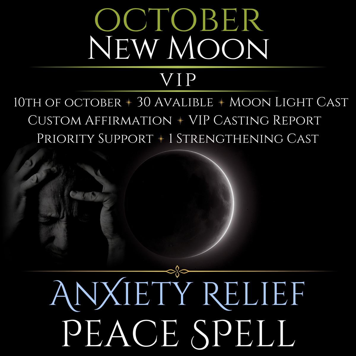 October New Moon Anxiety Relief Peace Spell