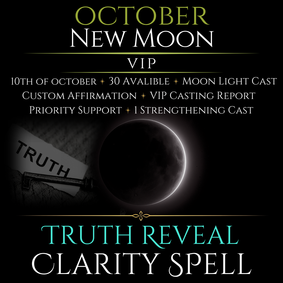 October New Moon Truth Reveal Clarity Spell