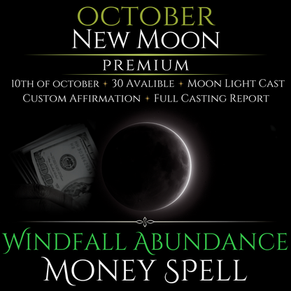 October New Moon Windfall Abundance Money Spell