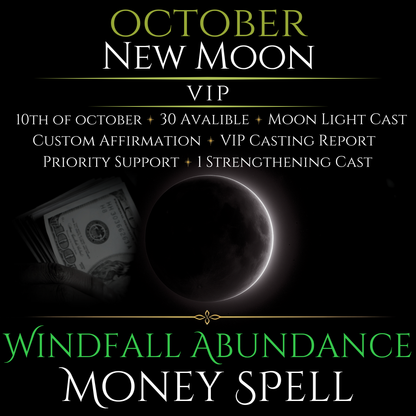 October New Moon Windfall Abundance Money Spell
