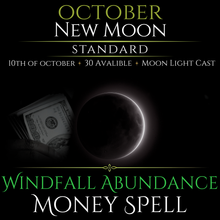 October New Moon Windfall Abundance Money Spell