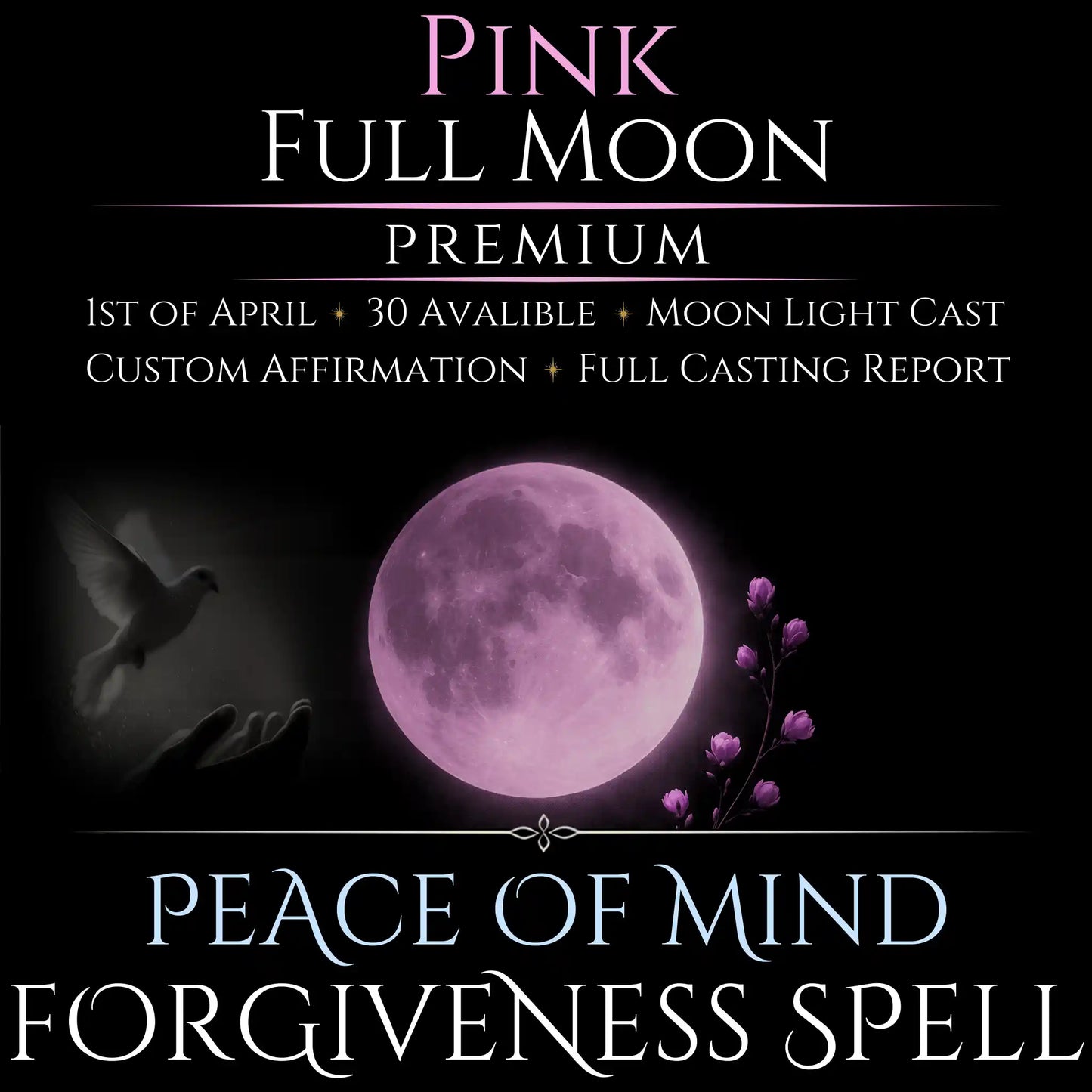 Pink Full Moon Bring Forgiveness Peace Spell