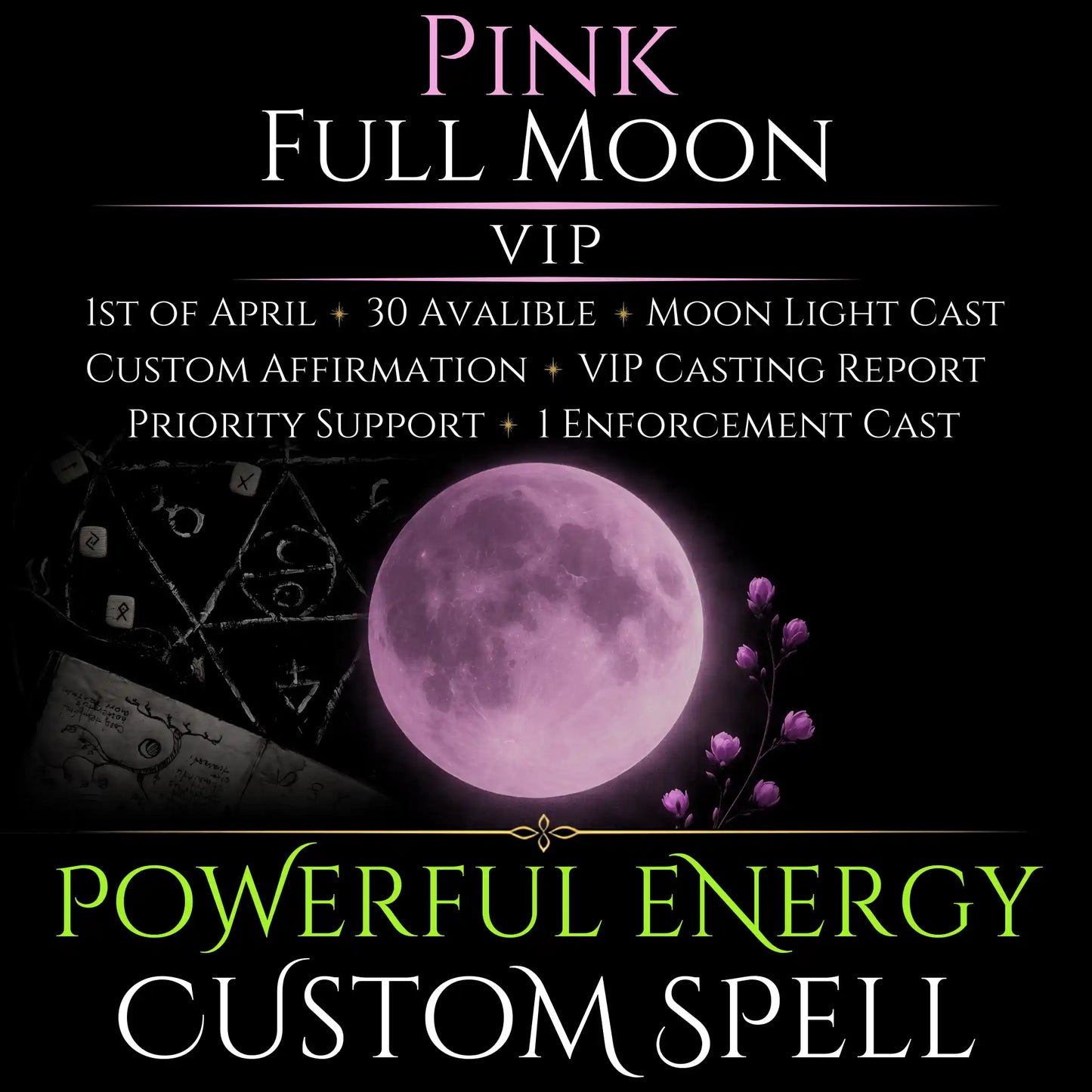 Pink Full Moon Custom Energy Bespoke Spell