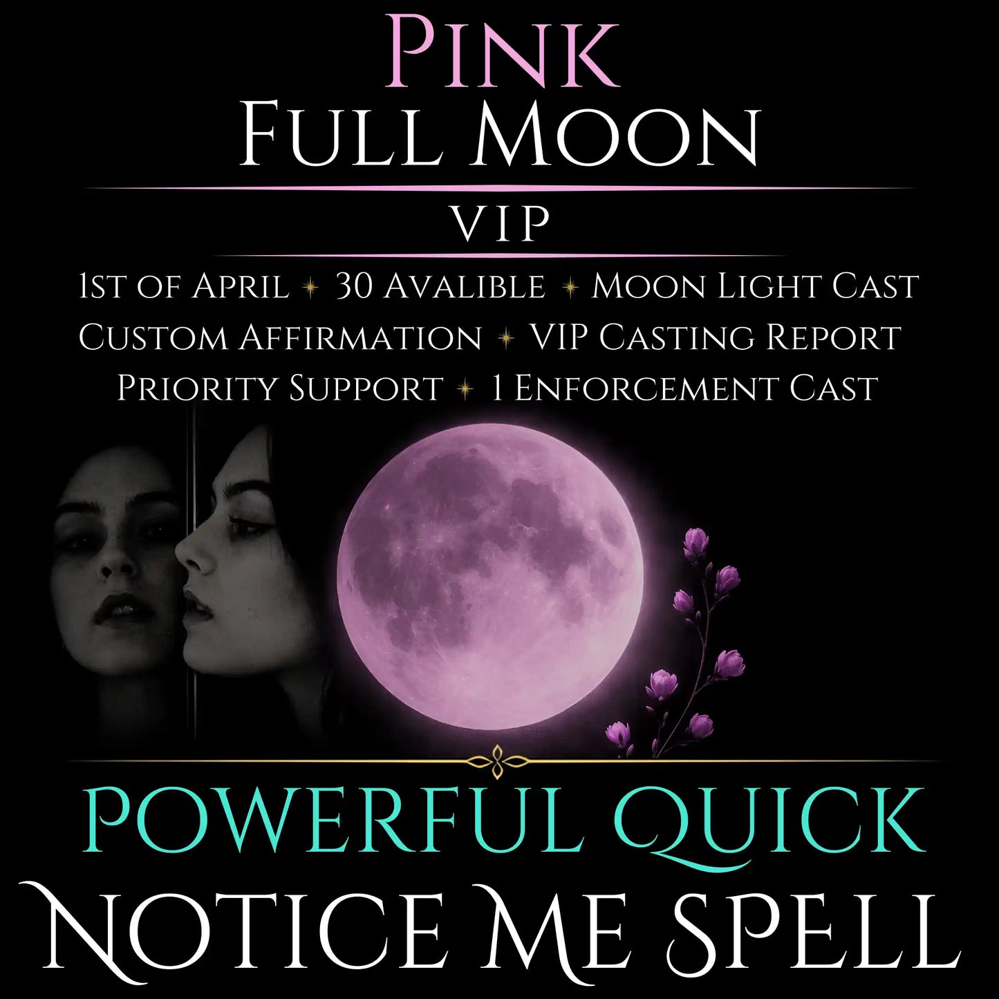 Pink Full Moon Notice Me Attraction Spell