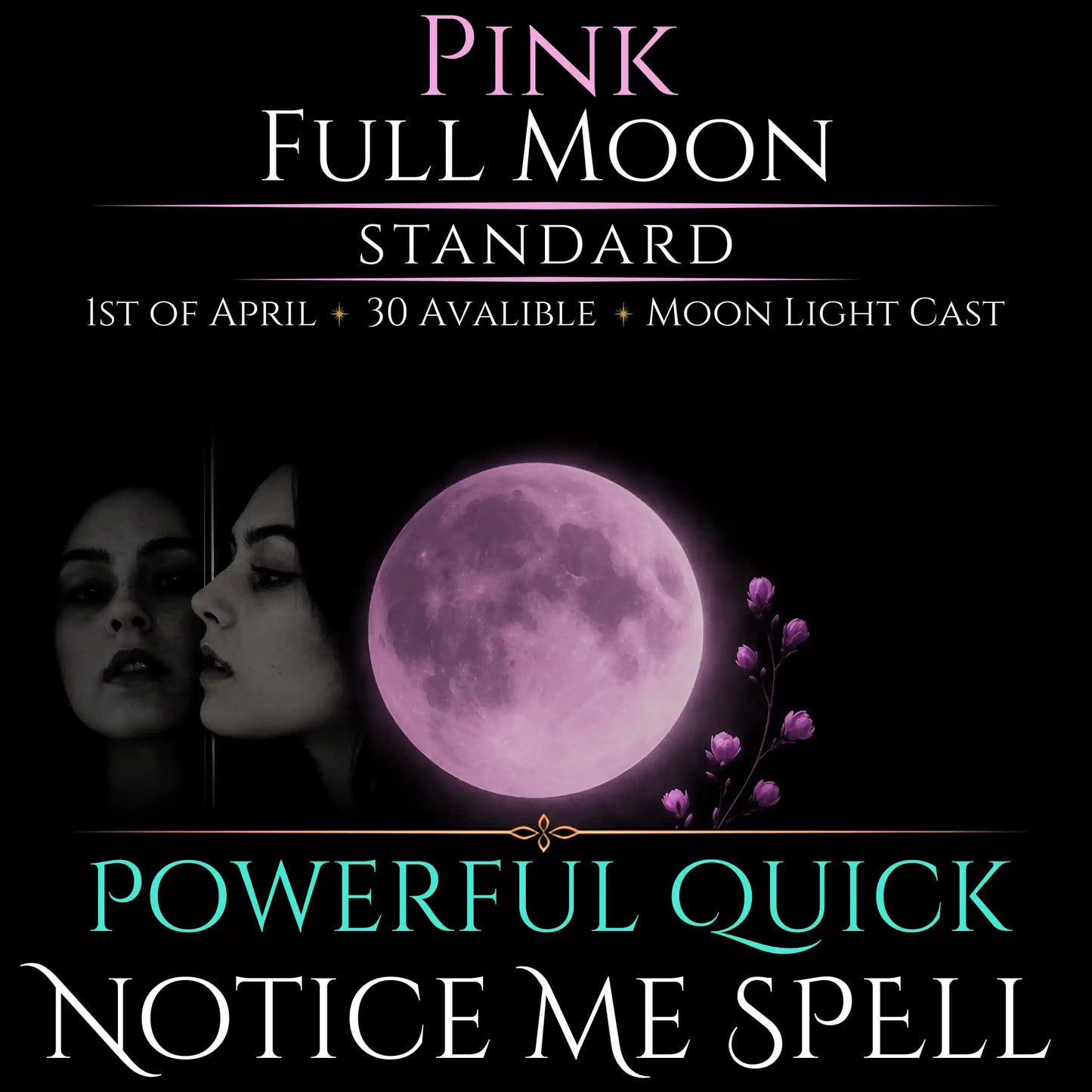 Pink Full Moon Notice Me Attraction Spell