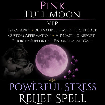 Pink Full Moon Stress Relief Peace Spell