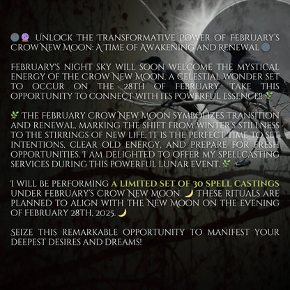 Crow New Moon Invite Great Luck Spell