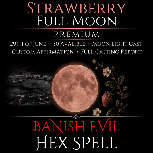 Strawberry Full Moon Banish Evil Hex Removal Spell