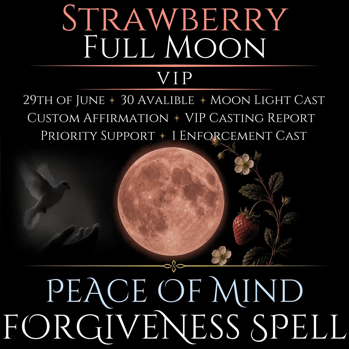 Strawberry Full Moon Bring Forgiveness Peace Spell
