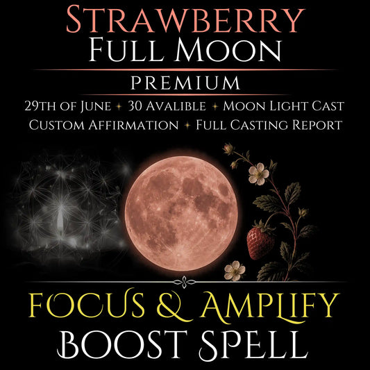 Strawberry Full Moon Focus & Amplify Boost Spell