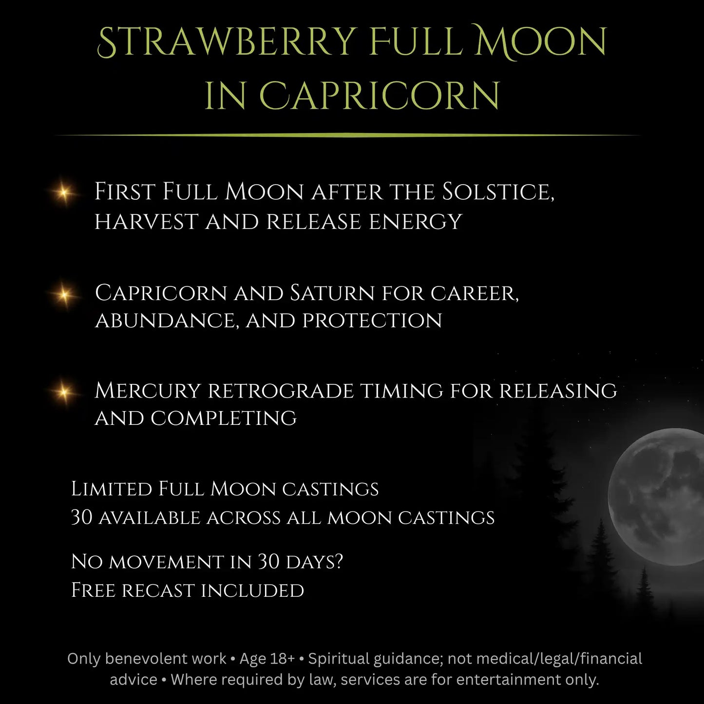 Strawberry Full Moon Invite Great Luck Spell