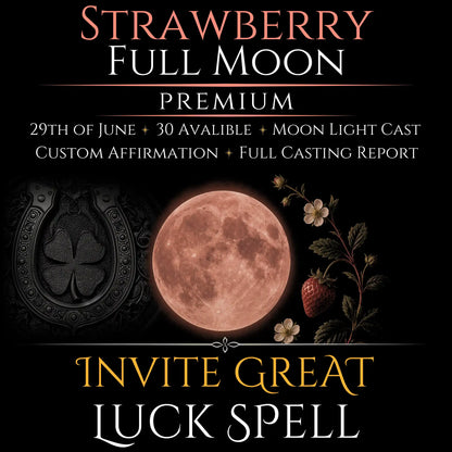 Strawberry Full Moon Invite Great Luck Spell
