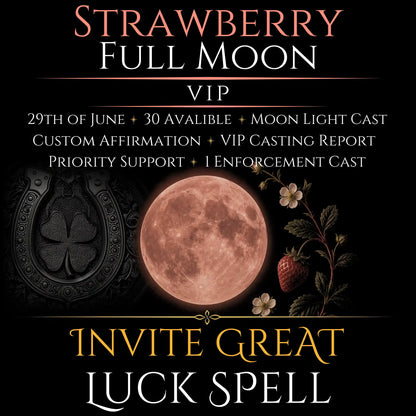 Strawberry Full Moon Invite Great Luck Spell