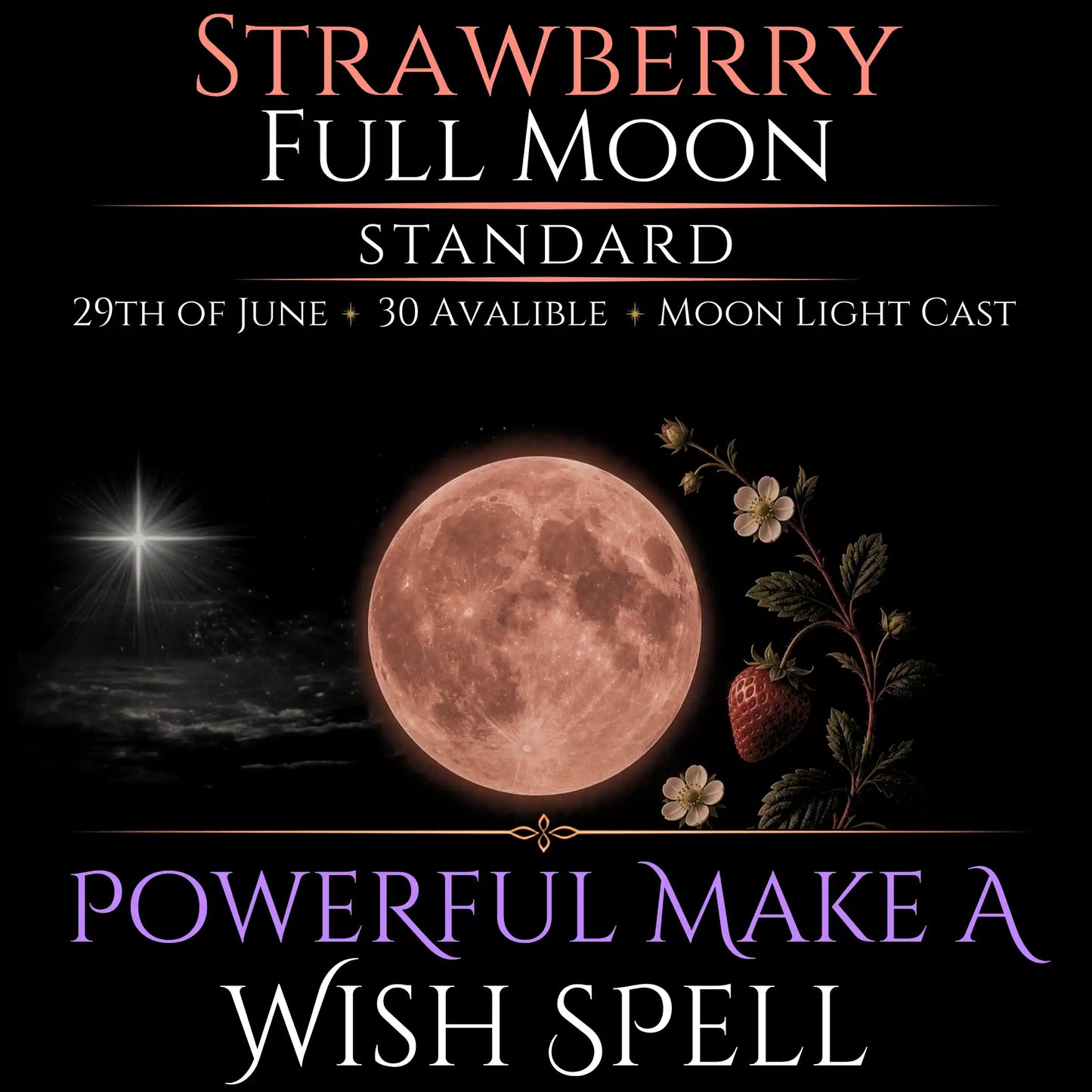 Strawberry Full Moon Make A Wish Bespoke Spell