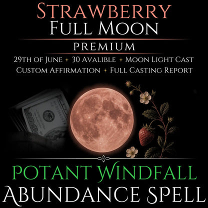Strawberry Full Moon Windfall Abundance Money Spell