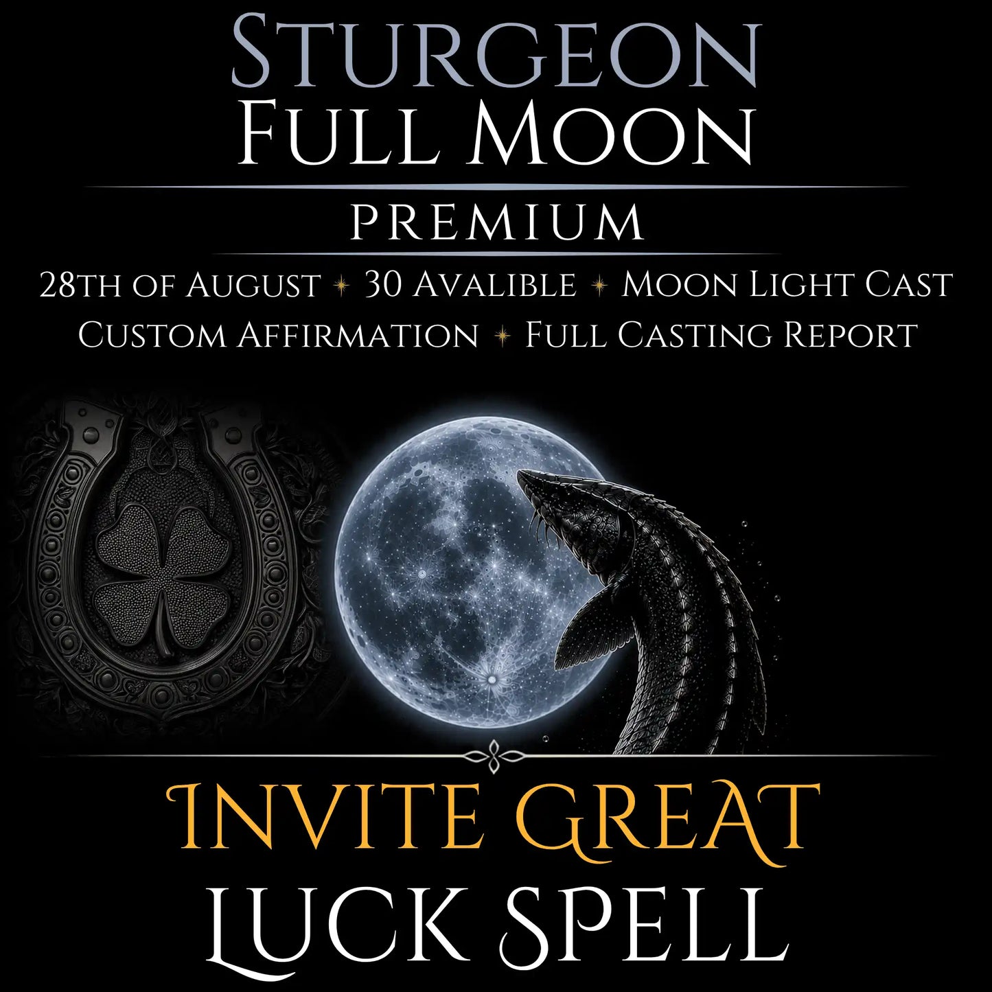 Sturgeon Full Moon Invite Great Luck Spell