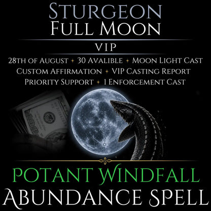 Sturgeon Full Moon Windfall Abundance Money Spell